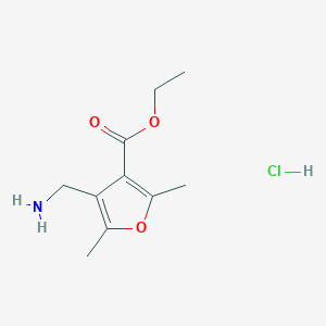 molecular formula C10H16ClNO3 B3170522 Ethyl 4-(aminomethyl)-2,5-dimethyl-3-furoate hydrochloride CAS No. 944467-99-6