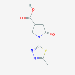molecular formula C8H9N3O3S B3170532 1-(5-Methyl-1,3,4-thiadiazol-2-yl)-5-oxopyrrolidine-3-carboxylic acid CAS No. 944511-42-6