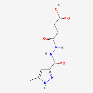 molecular formula C9H12N4O4 B3170551 4-{2-[(3-methyl-1H-pyrazol-5-yl)carbonyl]hydrazino}-4-oxobutanoic acid CAS No. 944779-25-3