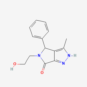 molecular formula C14H15N3O2 B3170556 5-(2-hydroxyethyl)-3-methyl-4-phenyl-4,5-dihydropyrrolo[3,4-c]pyrazol-6(1H)-one CAS No. 944789-76-8