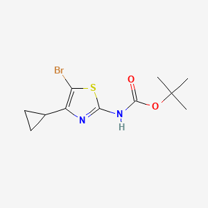 molecular formula C11H15BrN2O2S B3170558 Tert-butyl (5-bromo-4-cyclopropylthiazol-2-YL)carbamate CAS No. 944805-56-5
