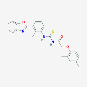 molecular formula C25H23N3O3S B317058 N-{[3-(1,3-benzoxazol-2-yl)-2-methylphenyl]carbamothioyl}-2-(2,4-dimethylphenoxy)acetamide 