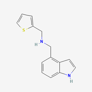 molecular formula C14H14N2S B3170608 N-(1H-indol-4-ylmethyl)-N-(thien-2-ylmethyl)amine hydrochloride CAS No. 944897-19-2