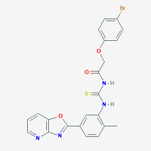 molecular formula C22H17BrN4O3S B317064 N-[(4-bromophenoxy)acetyl]-N'-(2-methyl-5-[1,3]oxazolo[4,5-b]pyridin-2-ylphenyl)thiourea 