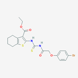 molecular formula C20H21BrN2O4S2 B317065 Ethyl 2-({[(4-bromophenoxy)acetyl]carbamothioyl}amino)-4,5,6,7-tetrahydro-1-benzothiophene-3-carboxylate 