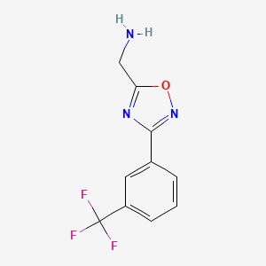 molecular formula C10H8F3N3O B3170657 {3-[3-(Trifluoromethyl)phenyl]-1,2,4-oxadiazol-5-yl}methanamine CAS No. 944905-99-1