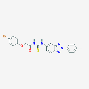 molecular formula C22H18BrN5O2S B317067 2-(4-bromophenoxy)-N-{[2-(4-methylphenyl)-2H-benzotriazol-5-yl]carbamothioyl}acetamide 