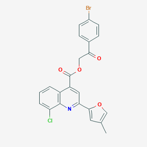 molecular formula C23H15BrClNO4 B317069 2-(4-Bromophenyl)-2-oxoethyl 8-chloro-2-(4-methyl-2-furyl)-4-quinolinecarboxylate 