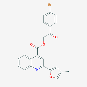 molecular formula C23H16BrNO4 B317072 2-(4-Bromophenyl)-2-oxoethyl 2-(4-methyl-2-furyl)-4-quinolinecarboxylate 