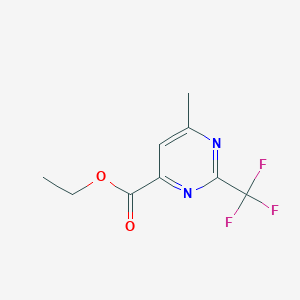 molecular formula C9H9F3N2O2 B3170725 Ethyl 6-methyl-2-(trifluoromethyl)pyrimidine-4-carboxylate CAS No. 945717-60-2