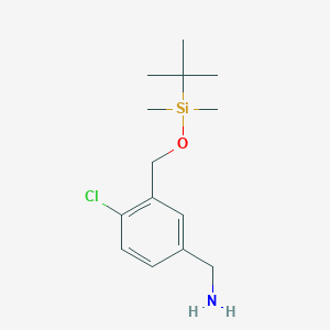 molecular formula C14H24ClNOSi B3170751 3-(tert-butyldiMethylsilanyloxyMethyl)-4-chlorobenzylaMine CAS No. 946000-12-0