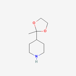 molecular formula C9H17NO2 B3170755 4-(2-Methyl-1,3-dioxolan-2-yl)piperidine CAS No. 94626-55-8