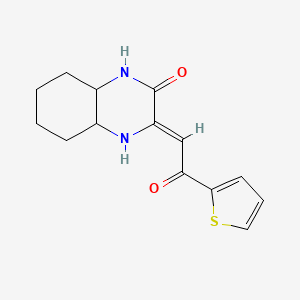 (3Z)-3-[2-oxo-2-(thiophen-2-yl)ethylidene]-decahydroquinoxalin-2-one