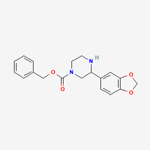 molecular formula C19H20N2O4 B3170765 benzyl 3-(2H-1,3-benzodioxol-5-yl)piperazine-1-carboxylate CAS No. 946384-17-4