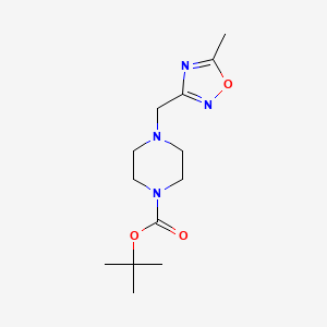 molecular formula C13H22N4O3 B3170770 Tert-butyl 4-[(5-methyl-1,2,4-oxadiazol-3-yl)methyl]piperazine-1-carboxylate CAS No. 946384-33-4