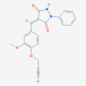 molecular formula C20H16N2O4 B317078 4-(3-Methoxy-4-prop-2-ynyloxy-benzylidene)-1-phenyl-pyrazolidine-3,5-dione 