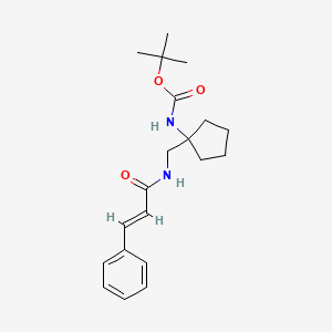 molecular formula C20H28N2O3 B3170787 tert-butyl N-(1-{[(2E)-3-phenylprop-2-enamido]methyl}cyclopentyl)carbamate CAS No. 946384-77-6