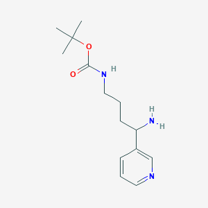 molecular formula C14H23N3O2 B3170800 tert-Butyl N-[4-amino-4-(pyridin-3-yl)butyl]carbamate CAS No. 946385-15-5