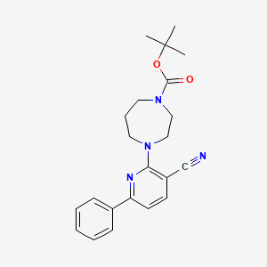 molecular formula C22H26N4O2 B3170813 Tert-butyl 4-(3-cyano-6-phenylpyridin-2-yl)-1,4-diazepane-1-carboxylate CAS No. 946385-42-8