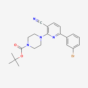 molecular formula C21H23BrN4O2 B3170832 Tert-butyl 4-[6-(3-bromophenyl)-3-cyanopyridin-2-yl]piperazine-1-carboxylate CAS No. 946385-57-5