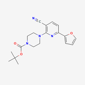Tert-butyl 4-[3-cyano-6-(furan-2-yl)pyridin-2-yl]piperazine-1-carboxylate