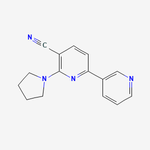 molecular formula C15H14N4 B3170861 6-(Pyrrolidin-1-yl)-[2,3'-bipyridine]-5-carbonitrile CAS No. 946385-91-7