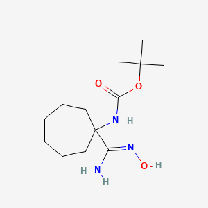 molecular formula C13H25N3O3 B3170886 叔丁基 N-{1-[(Z)-N'-羟基氨基甲酰基]环庚基}氨基甲酸酯 CAS No. 946386-24-9