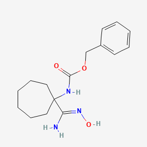 molecular formula C16H23N3O3 B3170890 benzyl N-{1-[(Z)-N'-hydroxycarbamimidoyl]cycloheptyl}carbamate CAS No. 946386-27-2