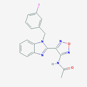 molecular formula C18H14IN5O2 B317090 N-{4-[1-(3-iodobenzyl)-1H-benzimidazol-2-yl]-1,2,5-oxadiazol-3-yl}acetamide 