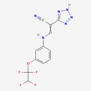 molecular formula C12H8F4N6O B3170908 (Z)-2-(1H-1,2,3,4-tetraazol-5-yl)-3-[3-(1,1,2,2-tetrafluoroethoxy)anilino]-2-propenenitrile CAS No. 946386-40-9