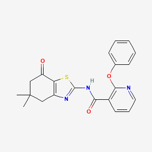 molecular formula C21H19N3O3S B3170932 N-(5,5-二甲基-7-氧代-4,5,6,7-四氢-1,3-苯并噻唑-2-基)-2-苯氧基烟酰胺 CAS No. 946386-56-7