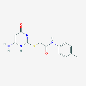 molecular formula C13H14N4O2S B317095 2-[(6-amino-4-oxo-1H-pyrimidin-2-yl)sulfanyl]-N-(4-methylphenyl)acetamide 