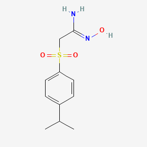 molecular formula C11H16N2O3S B3170971 N'-Hydroxy-2-((4-isopropylphenyl)sulfonyl)acetimidamide CAS No. 946386-86-3
