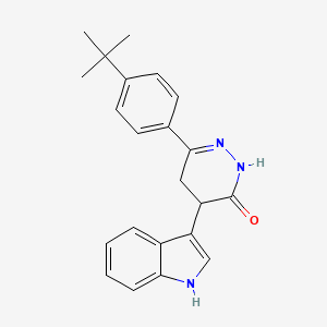molecular formula C22H23N3O B3170989 6-[4-(叔丁基)苯基]-4-(1H-吲哚-3-基)-4,5-二氢-3(2H)-哒嗪酮 CAS No. 946387-32-2