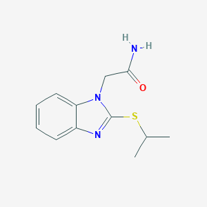 molecular formula C12H15N3OS B317099 2-[2-(isopropylthio)-1H-benzimidazol-1-yl]acetamide 