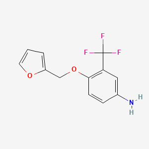 molecular formula C12H10F3NO2 B3170997 4-(2-Furylmethoxy)-3-(trifluoromethyl)aniline CAS No. 946662-72-2