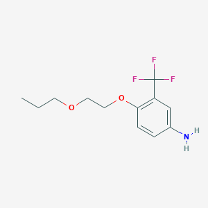 molecular formula C12H16F3NO2 B3170998 4-(2-丙氧乙氧基)-3-(三氟甲基)苯胺 CAS No. 946662-75-5