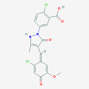 2-chloro-5-[4-[(Z)-(2-chloro-5-methoxy-4-oxocyclohexa-2,5-dien-1-ylidene)methyl]-5-methyl-3-oxo-1H-pyrazol-2-yl]benzoic acid