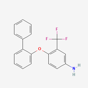 molecular formula C19H14F3NO B3171005 4-([1,1'-联苯]-2-氧基)-3-(三氟甲基)-苯胺 CAS No. 946662-77-7