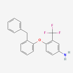 molecular formula C20H16F3NO B3171012 4-(2-苄基苯氧基)-3-(三氟甲基)苯胺 CAS No. 946662-81-3