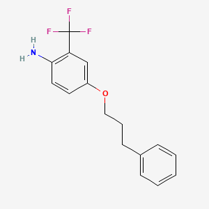 molecular formula C16H16F3NO B3171049 4-(3-Phenylpropoxy)-2-(trifluoromethyl)aniline CAS No. 946663-01-0