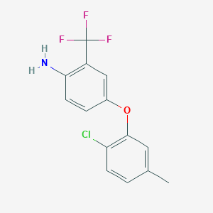 molecular formula C14H11ClF3NO B3171057 4-(2-氯-5-甲基苯氧基)-2-(三氟甲基)-苯胺 CAS No. 946663-07-6