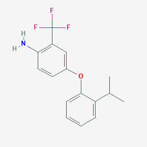 molecular formula C16H16F3NO B3171062 4-(2-异丙基苯氧基)-2-(三氟甲基)苯胺 CAS No. 946663-09-8
