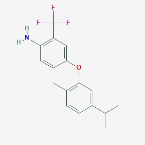 molecular formula C17H18F3NO B3171067 4-(5-Isopropyl-2-methylphenoxy)-2-(trifluoromethyl)aniline CAS No. 946663-11-2