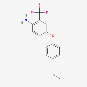 molecular formula C18H20F3NO B3171098 4-[4-(Tert-pentyl)phenoxy]-2-(trifluoromethyl)-phenylamine CAS No. 946663-28-1