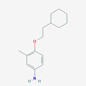 molecular formula C15H23NO B3171114 4-(2-Cyclohexylethoxy)-3-methylaniline CAS No. 946663-40-7