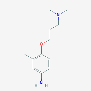 molecular formula C12H20N2O B3171120 N-[3-(4-Amino-2-methylphenoxy)propyl]-N,N-dimethylamine CAS No. 946663-43-0
