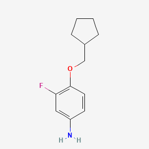 molecular formula C12H16FNO B3171177 4-(Cyclopentylmethoxy)-3-fluoroaniline CAS No. 946663-82-7