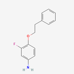 molecular formula C14H14FNO B3171179 3-Fluoro-4-(phenethyloxy)aniline CAS No. 946663-85-0
