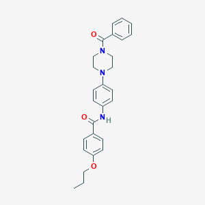 molecular formula C27H29N3O3 B317120 N-[4-(4-benzoylpiperazin-1-yl)phenyl]-4-propoxybenzamide 